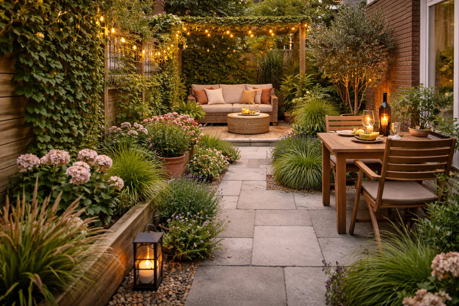 smalle tuin inspiratie, smalle tuin