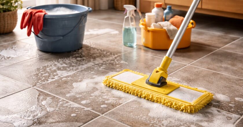 Een plavuizen vloer schoonmaken: duurzaam onderhoud voor een warme basis in huis